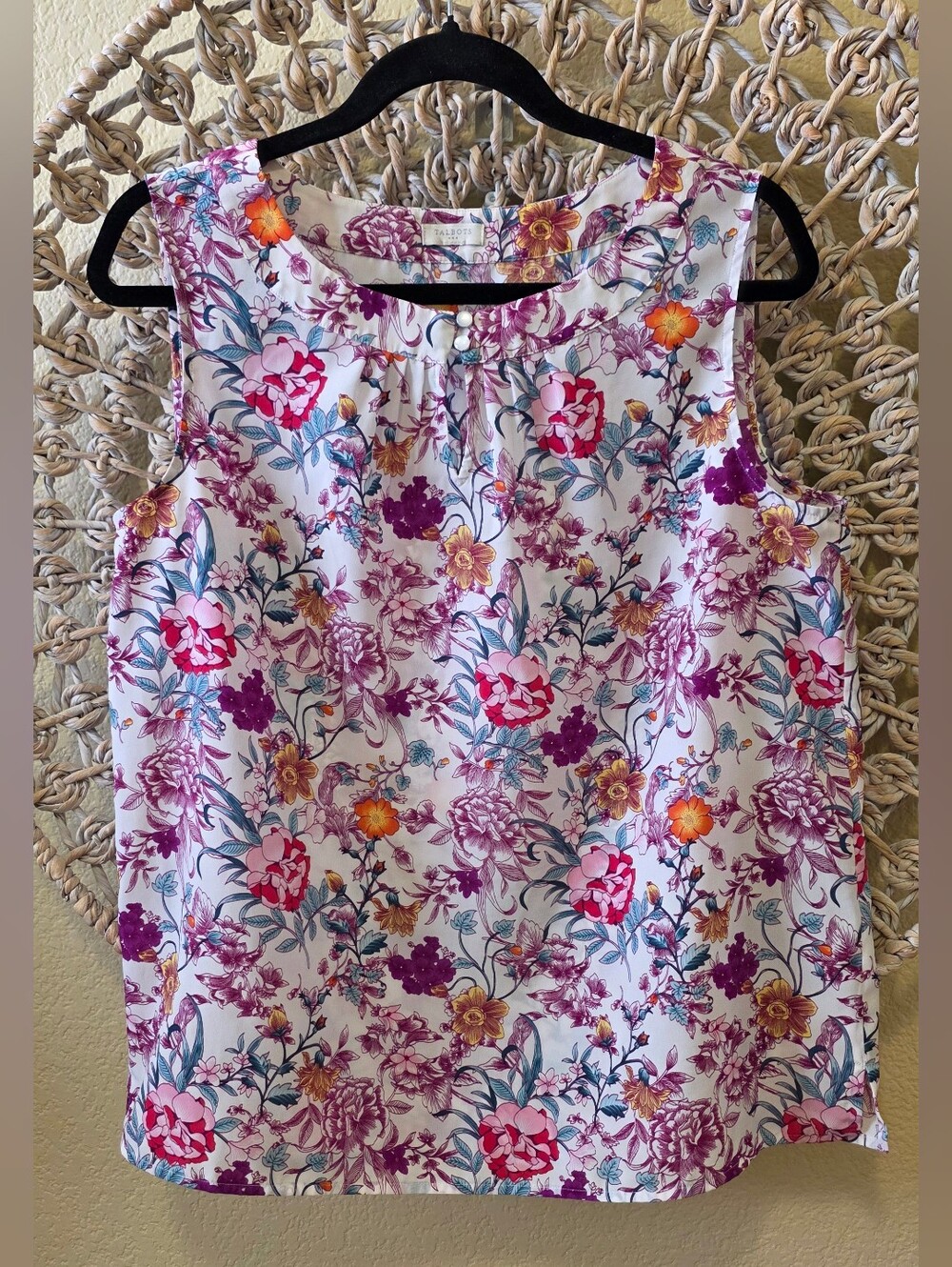 Talbots Women’s Large Floral Sleeveless Blouse Top Multicolor